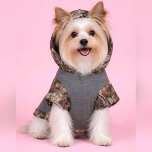 Pets First Camouflage and Gray Dog Hoodie (DG1)